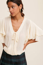 Rachel Tie Blouse: Cream