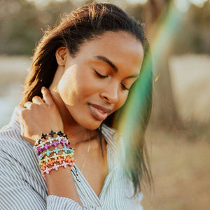 Grounded In Faith Bracelet: Blue / Gold Plated