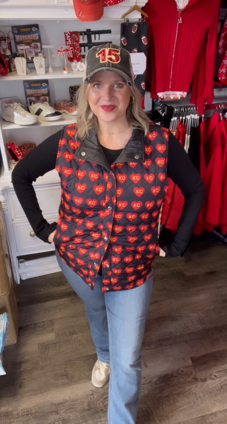 KC Heart Quilted Vest