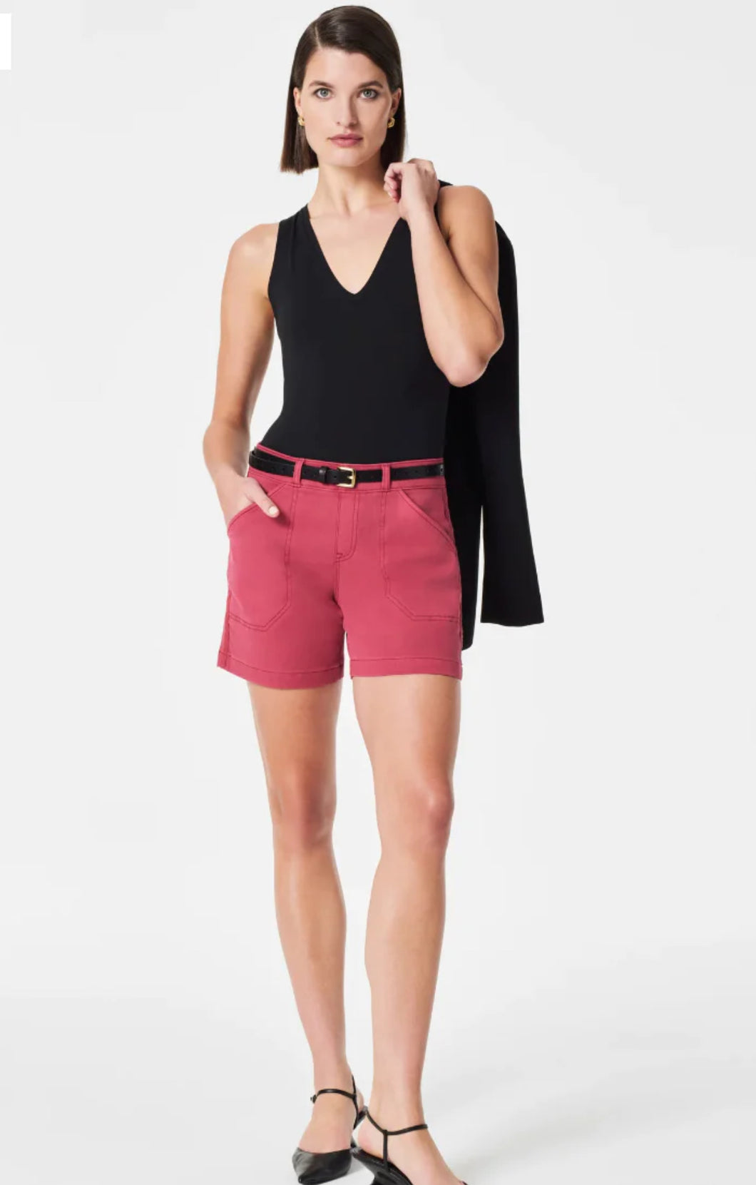 Spanx Stretch Twill Shorts, 6