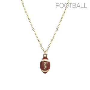 Enamel Football Necklace