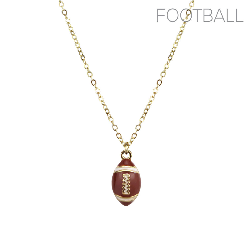 Enamel Football Necklace