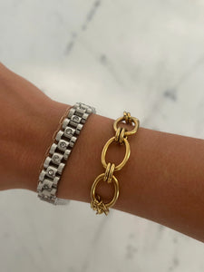 Silver Diamond Watch Band Bracelet