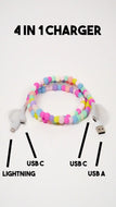4-in-1 Beaded Charging Cord-Multi