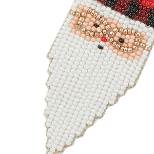 Pajama Santa Seed Bead Hook Earrings