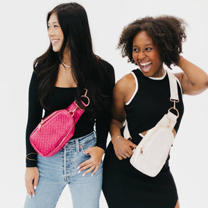 Waverly Woven Sling Bag: Gray