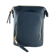 3 ZIPPER CROSSBODY : NAVY