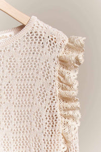 Caroline Crochet Sweater: Ivory