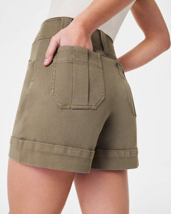 Spanx Stretch Twill Trouser Short -Olive