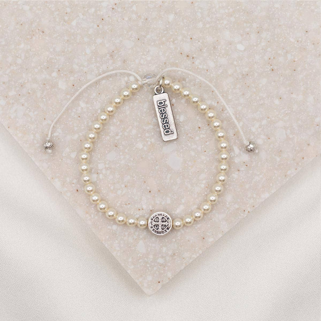 Pearl Birthday Blessing Bracelet: Gold Plated