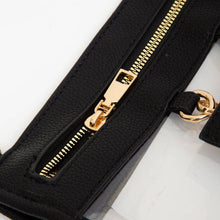 Clear Gameday Crossbody Bag With Sunglasses Holder: Black