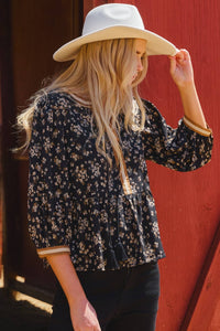 Donna Top: Black Multi