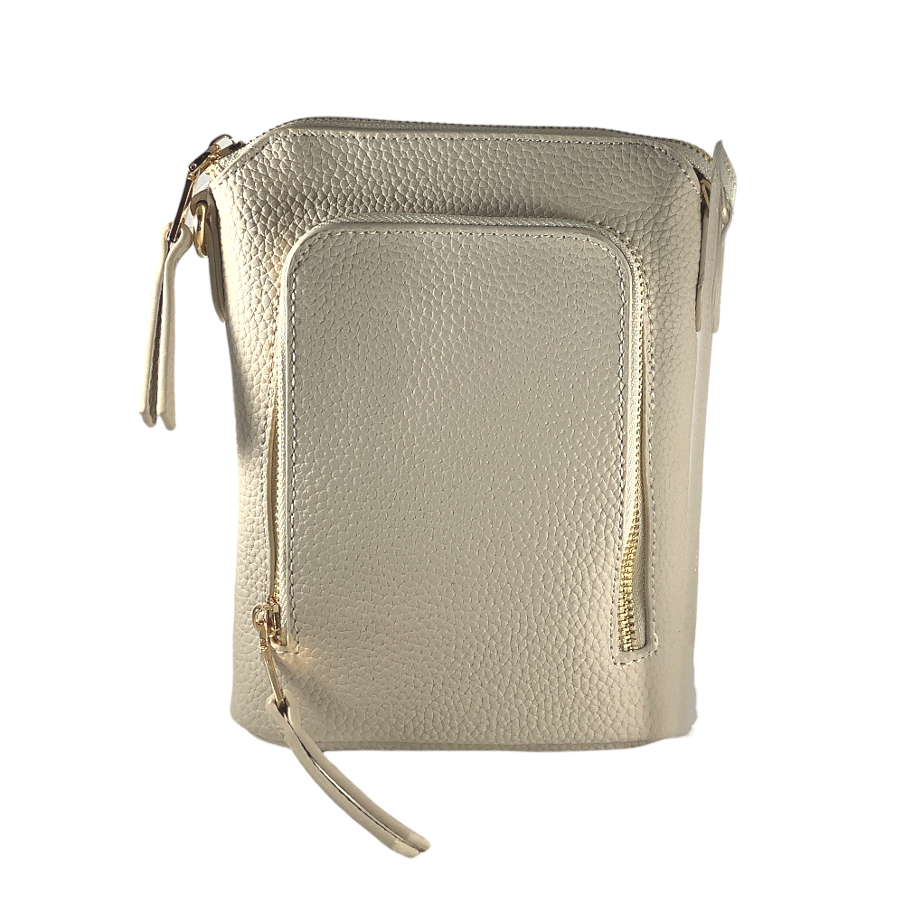 3 ZIPPER CROSSBODY : IVORY