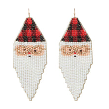 Pajama Santa Seed Bead Hook Earrings