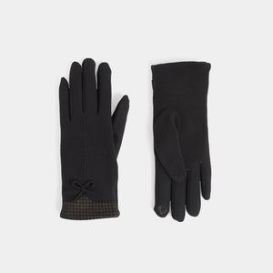 Houndstooth Gloves-Black