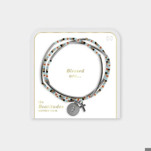 Beatitudes Cross Charm Bracelet - Silver