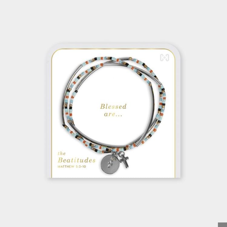 Beatitudes Cross Charm Bracelet - Silver