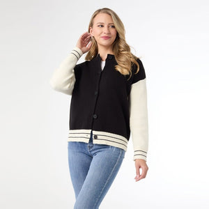 Landry Button Front Cardigan - Black S/M