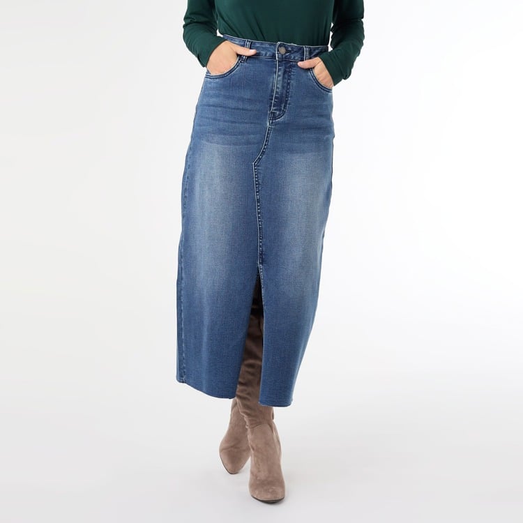 S - EverStretch Long Skirt with Front Slit...