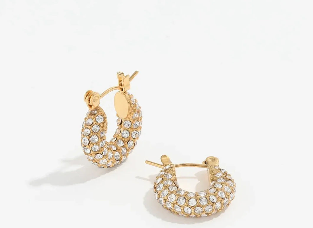 Gold Diamond Hoops-Small
