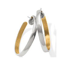 Brighton Ferrara Entrata Medium Hoop Earrings Silver/Gold