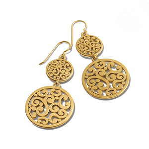 Brighton Contempo Medallion Duo French Wire Earrings- Gold