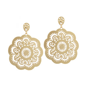 Brighton Bella Lace Post Drop Earrings- Gold
