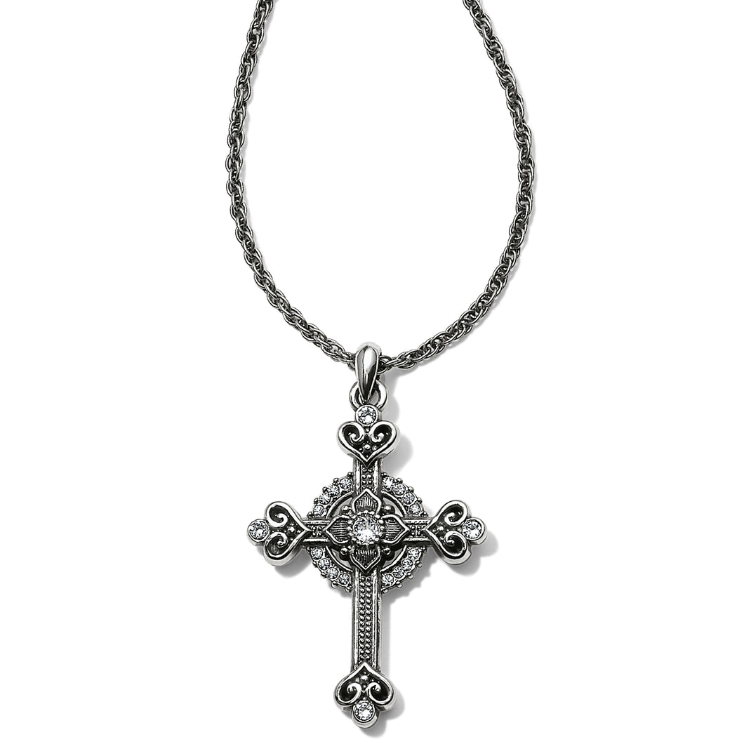 Brighton Alcazar Heart Small Cross Necklace