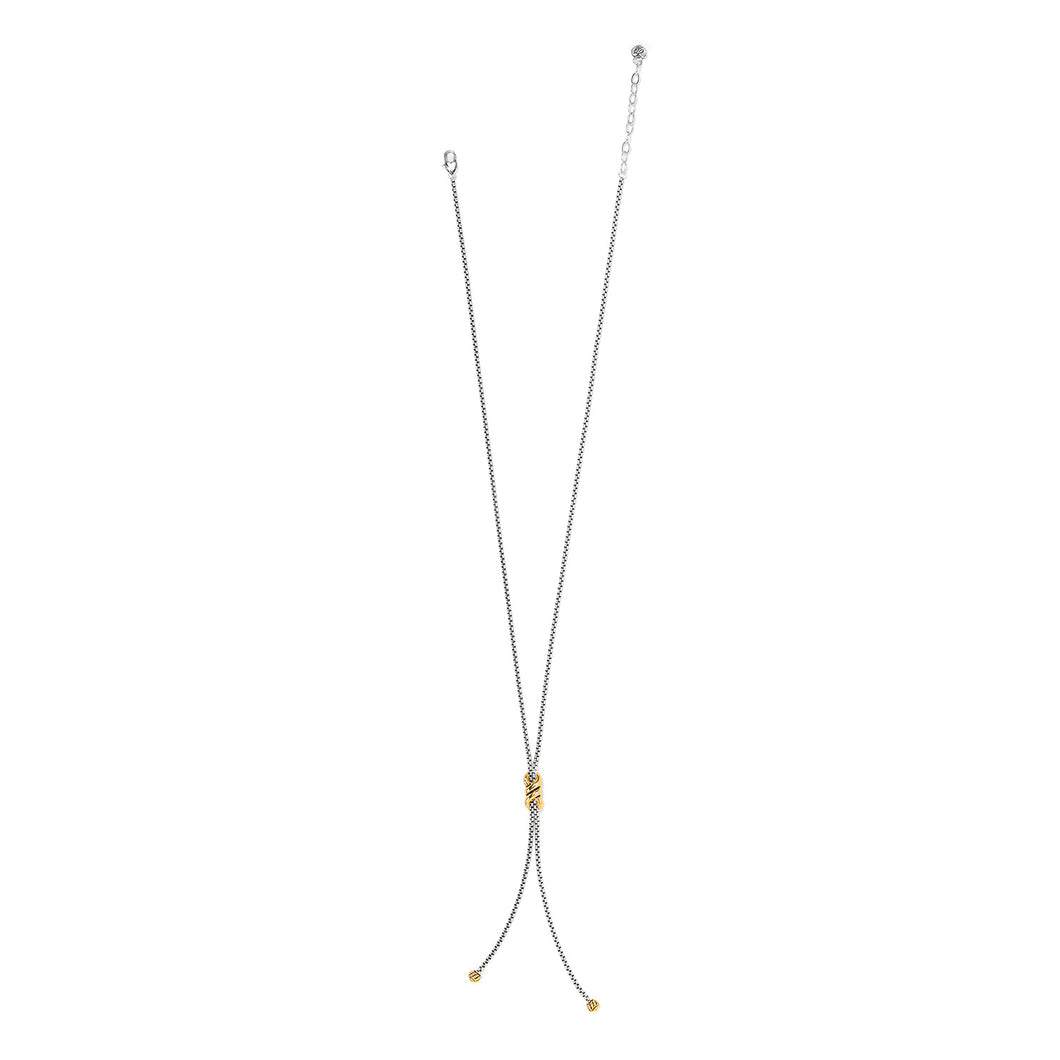 Brighton Interlok Twist Two Tone Lariat Necklace