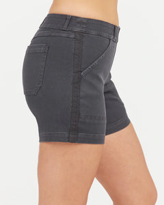 Spanx Stretch Twill Shorts, 6"- Washed Black