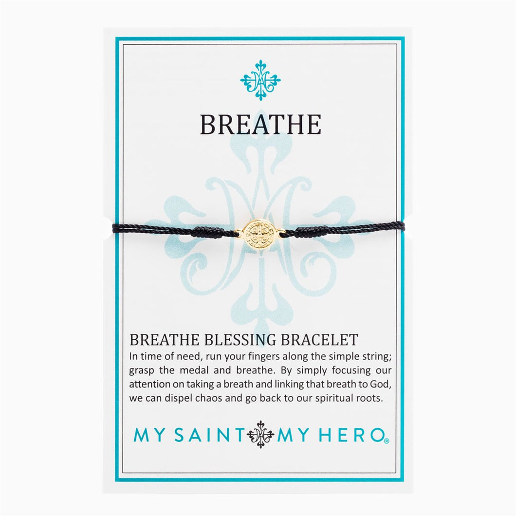 Breathe Blessing Bracelet- Black/Gold