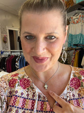 Brighton Dazzling Cross Petite Necklace- Silver/Yellow