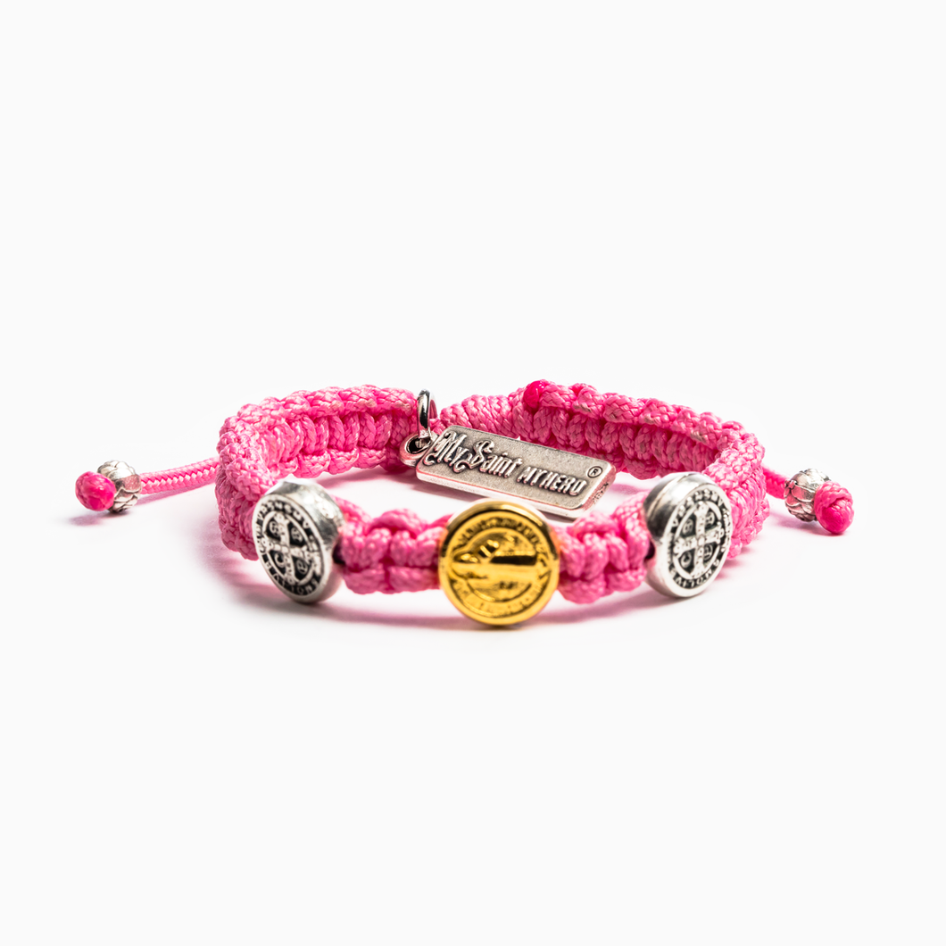Benedictine Blessing Bracelet for Kids- Pink - Inspired Style Boutique