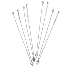 Brighton Dazzling Cross Petite Necklace- Silver/Yellow