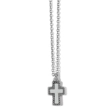 Brighton Dazzling Cross Petite Necklace- Silver/White
