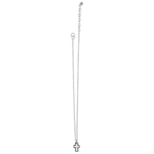 Brighton Dazzling Cross Petite Necklace- Silver/White